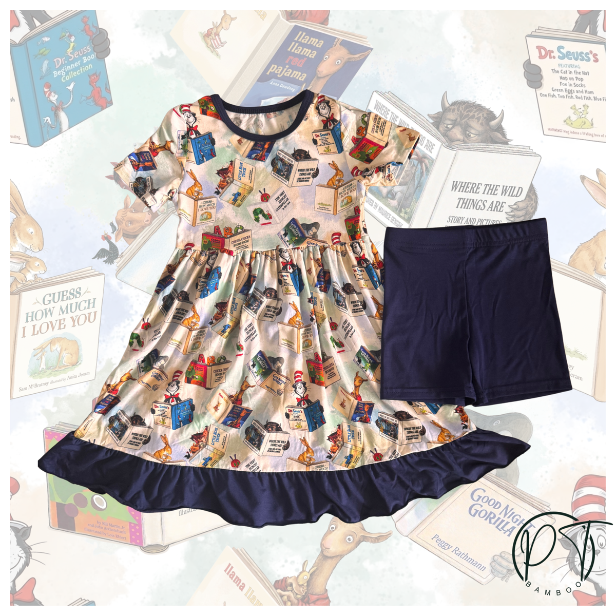 Little Bookworms Twirl with Biker Shorts