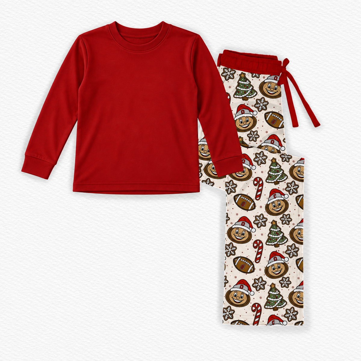 Cookie Game Day Lounge Pants with Solid Long Sleeve Top