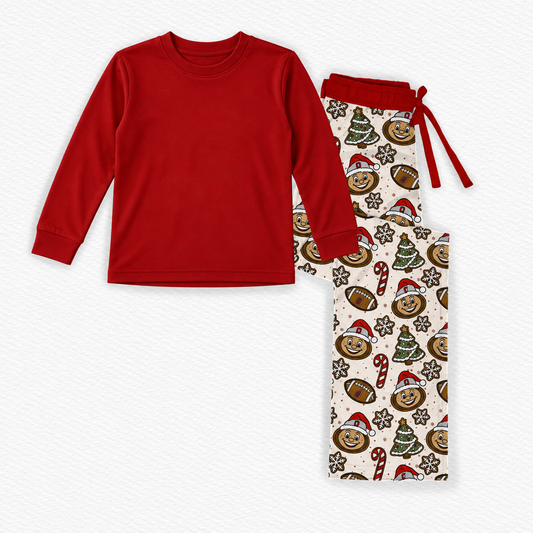 Cookie Game Day Lounge Pants with Solid Long Sleeve Top