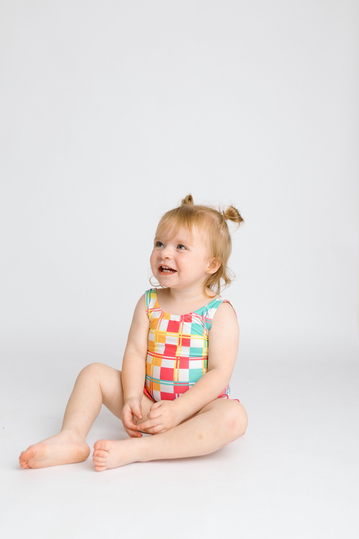 Poolside Plaid Girls Swimsuit
