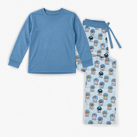 Snowy Christmas Traditions Lounge Pants with Solid Long Sleeve Top