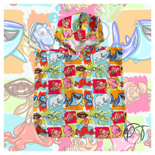 Neon Nautical Hooded Towel