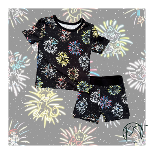 Firework Friends 2 Piece Short Sleeve with Shorts Set