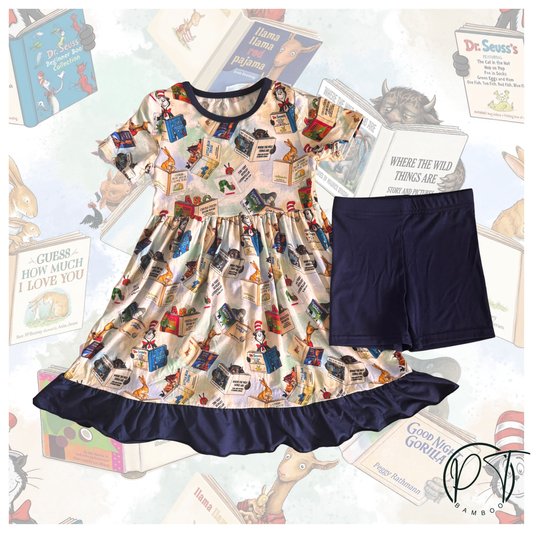 Little Bookworms Twirl with Biker Shorts